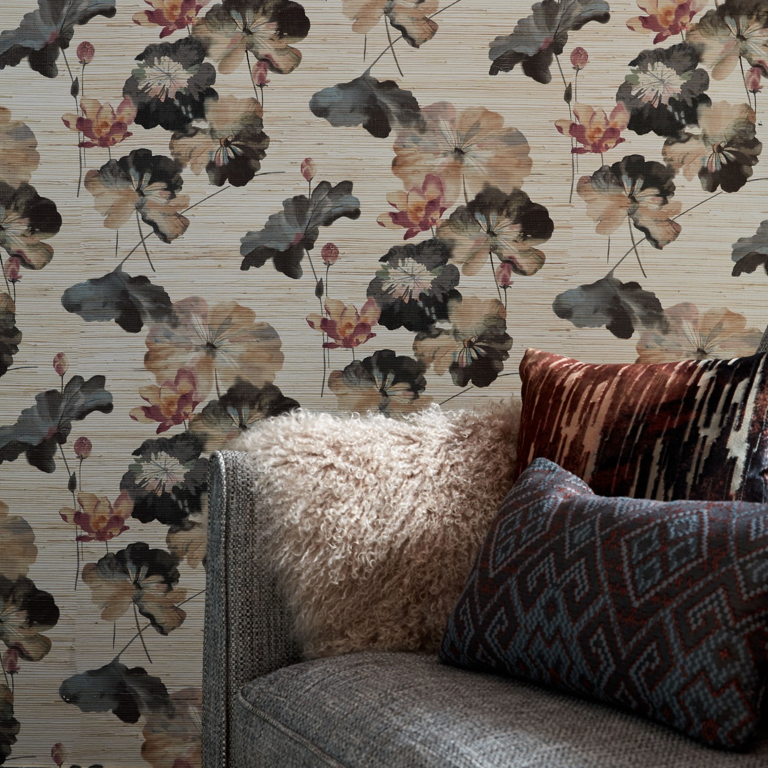 Обои 1838 Wallcoverings Willow Water Lilies Bracken 2008-143-01 Обои 1838 Wallcoverings Willow Water Lilies Bracken 2008-143-01